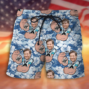 Custom Photo Hawaiian Shirt, Aloha Shirt and Mens Beach Shorts - Military Background - Hawaiian Shirts - GoDuckee