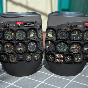 Personalized Military Jet Aircraft Cockpit Wine Tumbler, Gift For Aircraft Lovers - Wine Tumbler - GoDuckee