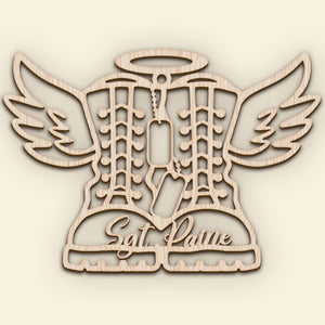 MIlitary Boots - Personalized Wood Ornament - Christmas Gift For Veteran - Ornament - GoDuckee