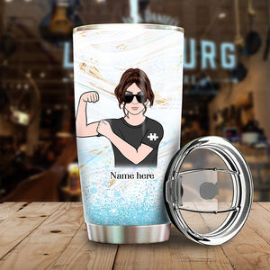 Personalized Autism Mom Tumbler - Don't Come With A Manual Heart - Autism Ribbon - Tumbler Cup - GoDuckee