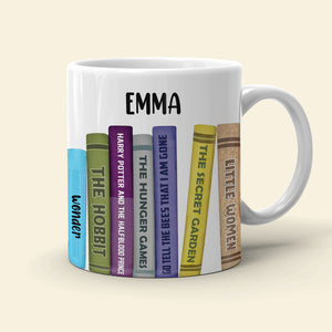 Custom Book Titles Mug, Gift For Book Lovers - Coffee Mug - GoDuckee