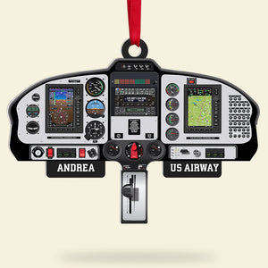 Personalized Aircraft Cockpit Ornament, Christmas Tree Decor - Ornament - GoDuckee