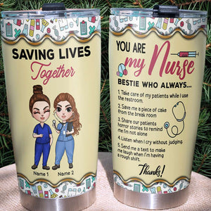 Personalized Nurse Friends Tumbler Cup - Best Crazy Nurse Bestie - - Nurse Doll - Tumbler Cup - GoDuckee