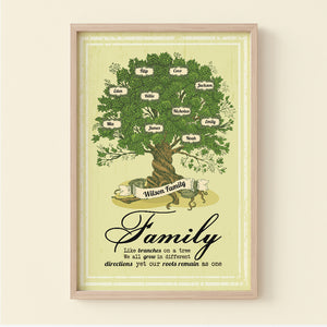 Family Like Branches On A Tree We All Grow In Different Directions Yet Our Roots Remain As One, Family Canvas Poster Gift - Poster & Canvas - GoDuckee