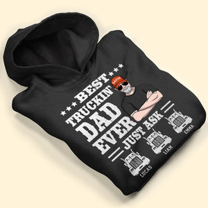 Best Truckin' Dad Ever Personalized Trucker Shirt Gift For Dad - Shirts - GoDuckee