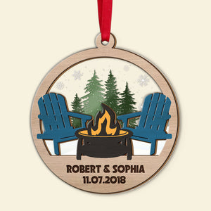 Personalized Camping Couple Ornament, Christmas Tree Decor - Ornament - GoDuckee