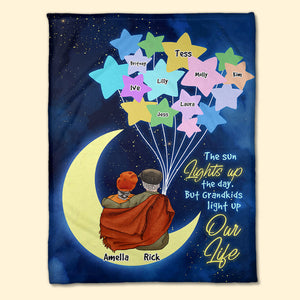 The Sun Lights Up Personalized Blanket, Couple Gift - Blanket - GoDuckee