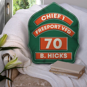 Personalized Firefighter’s Shield Pillow - Custom Name, Name, Color - Pillow - GoDuckee