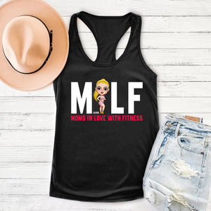 MILF Moms In Love With Fitness, Personalized Shirt, Gift for Fitness Mom - Shirts - GoDuckee