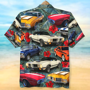 Custom Car Photo Hawaiian Shirt, Floral Pattern, Gift For Car Lovers (Car0902) - Hawaiian Shirts - GoDuckee