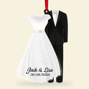Personalized Newlywed Couple Ornament, Christmas Gift For Couple - Ornament - GoDuckee
