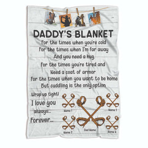 Personalized Lineman Fleece Blanket - Daddy's Blanket - Blanket - GoDuckee