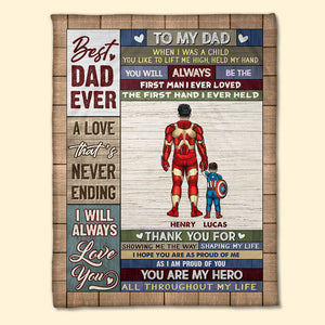Best Dad Ever Personalized Blanket, Gift For Family - Blanket - GoDuckee