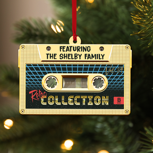 Vintage Cassette Tape Music Mix, Personalized 2 Layered Mix Ornament, Christmas Gift For Family, Couple, Friend - Ornament - GoDuckee