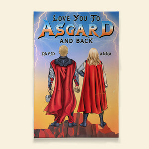 Love You To The Asgard and Back, Personalized Couple Canvas Print, Gift for Him/Her - Poster & Canvas - GoDuckee