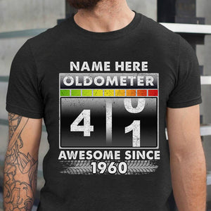 Racing Oldometer - Awesome Since - Personalized Shirts - Funny Birthday Gift for Racers - Shirts - GoDuckee