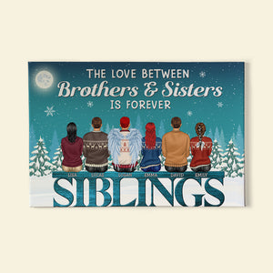 The Love Between Brothers & Sisters Is Forever Personalized Heaven Canvas Print, Gift For Family - Poster & Canvas - GoDuckee