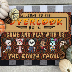 Horror Movie Characters, Welcome To The Overlook Hotel, Personalized Family Doormat - Doormat - GoDuckee
