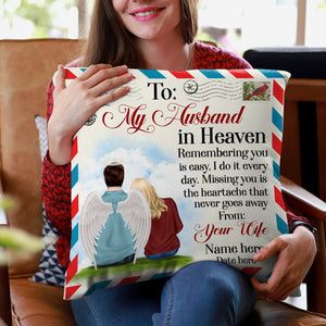 Personalized Memories Of Husband in Heaven, To my husband in heaven Custom Pillow - Pillow - GoDuckee