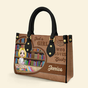 Just A Girl Who Loves Books, Personalized Leather Bag, Gift for Book Girls - Leather Bag - GoDuckee