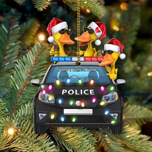 Police Duck - Personalized Christmas Ornament - Christmas Gift For Police Officer - Ornament - GoDuckee