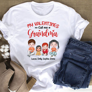 My Valentines Call Me Grandma Personalized Grandma Shirt, Gift For Family - Shirts - GoDuckee