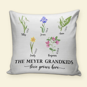 Love Grows Here, Flowers Garden Family Pillow - Pillow - GoDuckee
