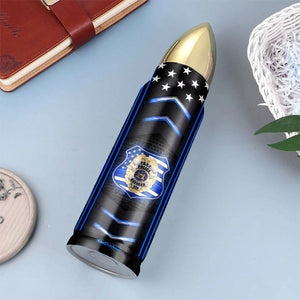 Personalized Police Bullet Tumbler - My Time In Uniform Is Over But Being A Police Officer Never Ends - Water Bottles - GoDuckee