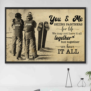Custom Skiing Couple's Name Poster - Together We Have It All - Vintage - Poster & Canvas - GoDuckee