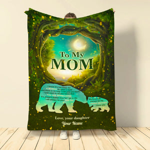 Loving Bear Mother I Love You, Mother's Day Gift, Mom Personalized Blanket, Gift For Mom - Blanket - GoDuckee
