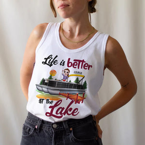 Life Is Better At The Lake Personalized Pontoon Shirts, Gift For Friends - Shirts - GoDuckee