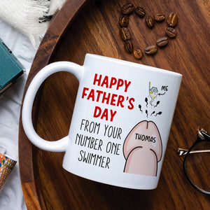 Happy Father's Day From Your Number One Swimmer, Personalized Mug, Gift For Dads - Coffee Mug - GoDuckee