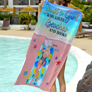 Who Loves Beach and Books - Personalized Beach Towel - Gifts For Book Lover, Summer Girls - Bikini Girls - Beach Towel - GoDuckee