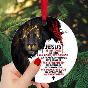 Jesus Is My God, My King, My Lord, My Savior - Jesus Ornament, Christmas Ornament - Ornament - GoDuckee