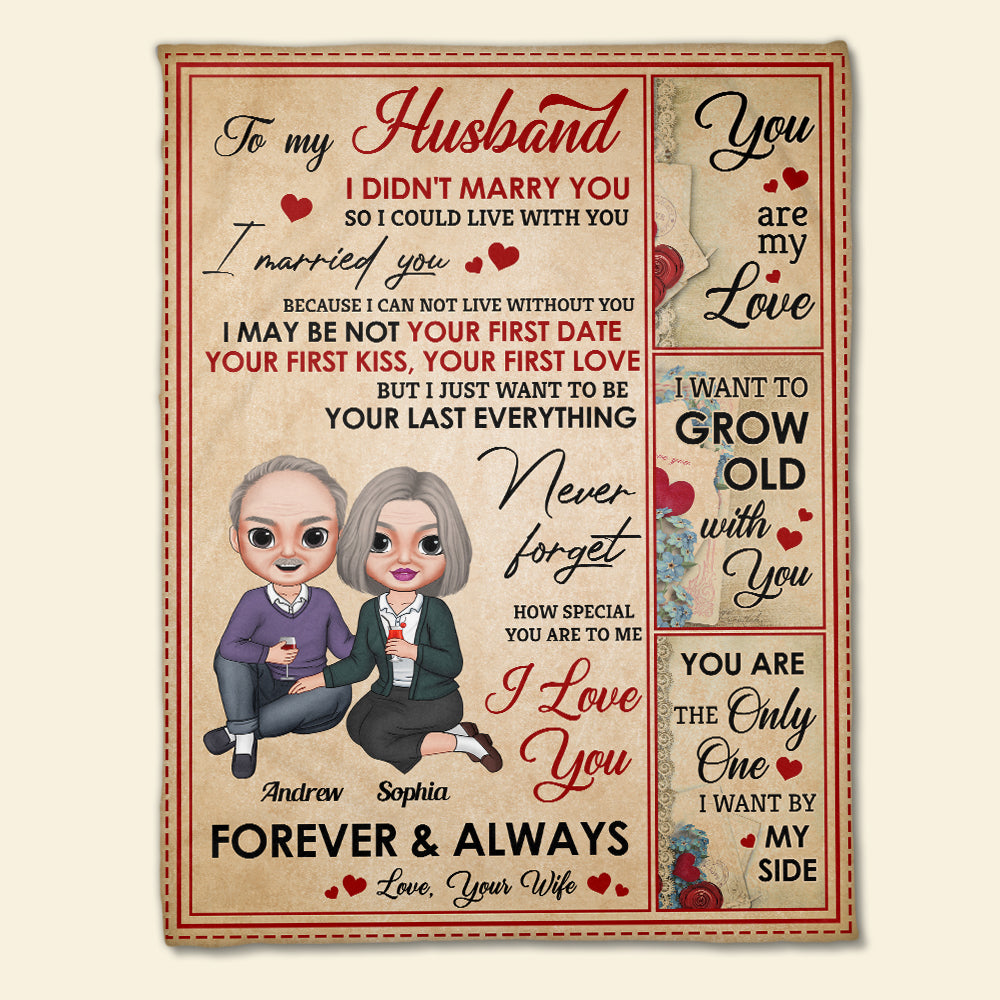 To My Love I Want To Grow Old With You Personalized Blanket, Gift For Couple - Blanket - GoDuckee