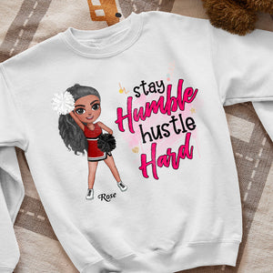Cheerleading Stay Humble Hustle Hard - Personalized Shirts - Shirts - GoDuckee