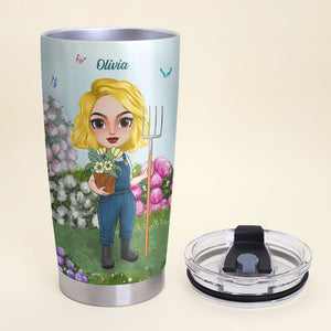 And When Life Became Too Frenzied She Came To Her Garden, Personalized Gardening Tumbler Cup, Gift For Her - Tumbler Cup - GoDuckee