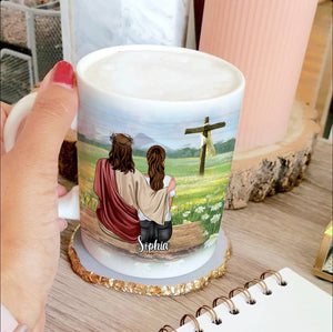 Jesus Lord, Please Keep Your Arm Around My Shoulder And Your Hand Over My Mouth - Personalized White Mug - Coffee Mug - GoDuckee