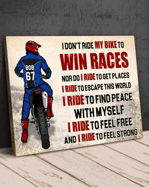 I Ride To Feel Free And I Ride To Feel Strong, Personalized Motocross Canvas Print - Poster & Canvas - GoDuckee