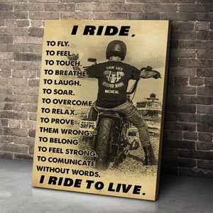 Personalized Motorcycle Poster - I Ride To Live - Poster & Canvas - GoDuckee