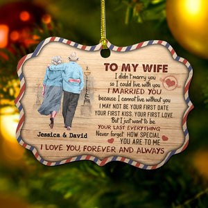 I Love You Forever And Always Personalized Medallion Acrylic Ornament, Gift For Couple - Ornament - GoDuckee