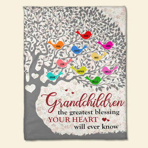 Grandchildren Gift, Grandma Personalized Blanket, Gift For Mother's Day - Blanket - GoDuckee