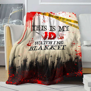 Blood Splatter Blanket - This Is My ID Watching Blanket - Blanket - GoDuckee