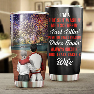 Personalized Racing Couple Tumbler - Fuel filling VideoTapping - Tumbler Cup - GoDuckee