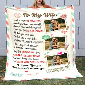 To My Wife Personalize Couple Blanket 03DNHH241122 - Blanket - GoDuckee
