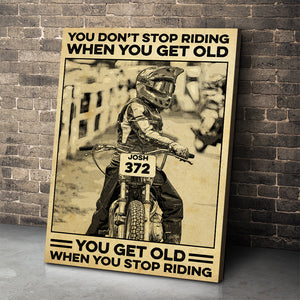 Personalized Motocross Poster - You Don't Stop Riding - Vintage - Poster & Canvas - GoDuckee