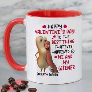 Happy Valentine’s Day To Me And My Wiener - Couple Mug, Personalized Coffee Mug - Funny Anniversary Gift For Couple - Coffee Mug - GoDuckee