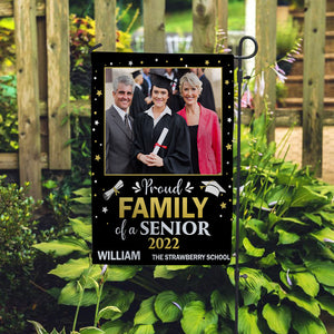 Personalized Graduation Flag - Proud Family Of A Senior - Laughing Graduate - Flag - GoDuckee