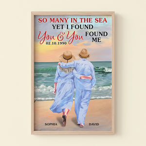 So Many In The Sea Yet I Found You and You Found Me, Personalized Canvas Print for Couples - Poster & Canvas - GoDuckee