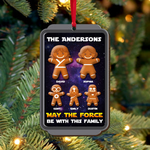 Family May The Force Be With This Family, Personalized Wood Ornament - Ornament - GoDuckee